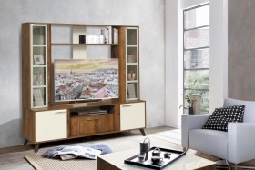 Стенка Виста 20 цвет таксония / белый / Masa Decor Олмеко Мебель