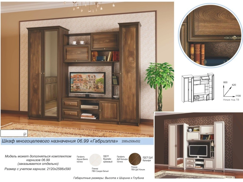 Шкаф Габриэлла 06.99 купить в Браславе Олмеко Мебель